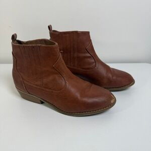Universal Thread Ankle Boots Womens 9W Brown Western Chelsea Faux Leather